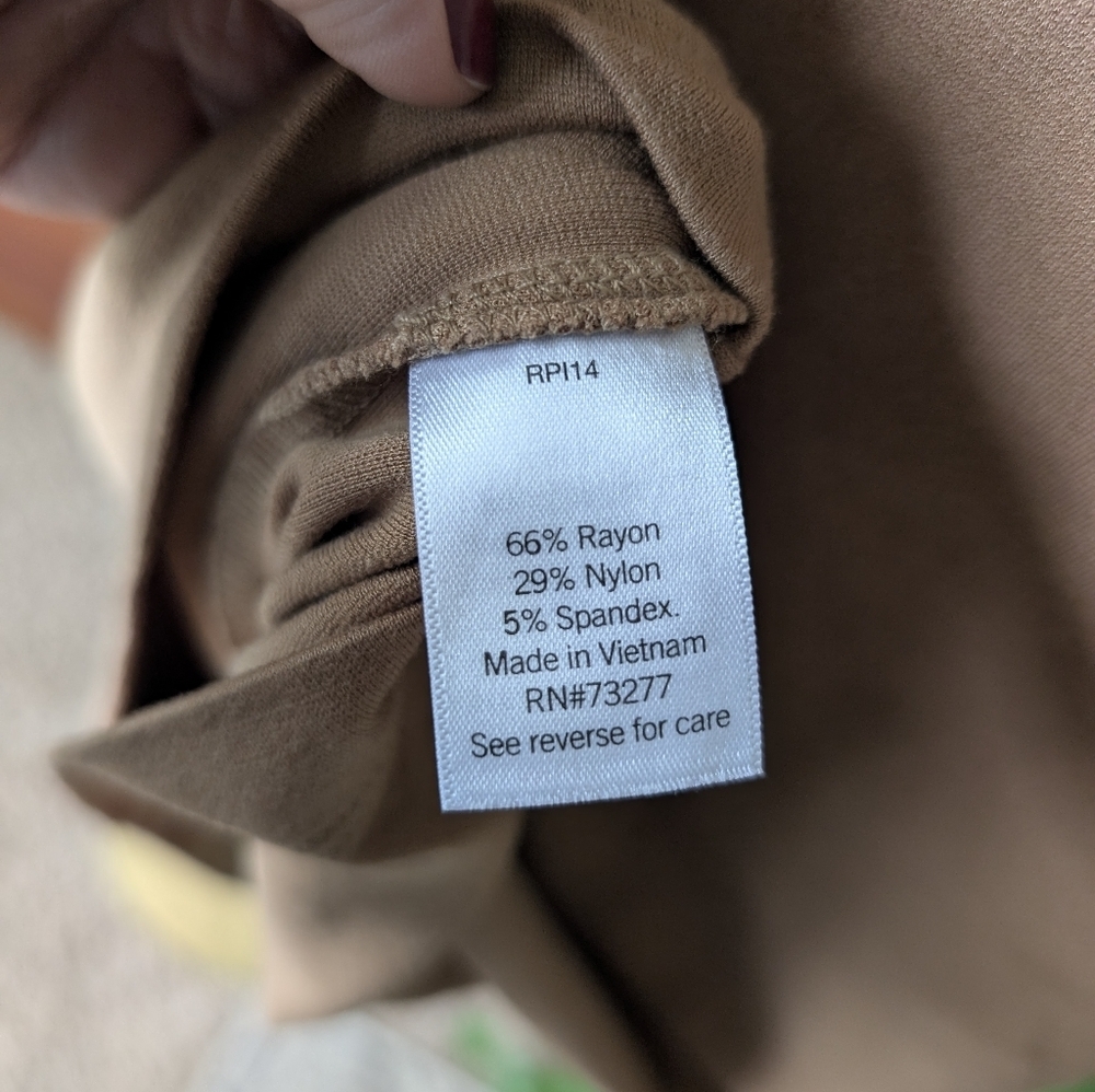 Nine West Women's Size XS Stretchy Tan Midi Skirt - Picture 8 of 9